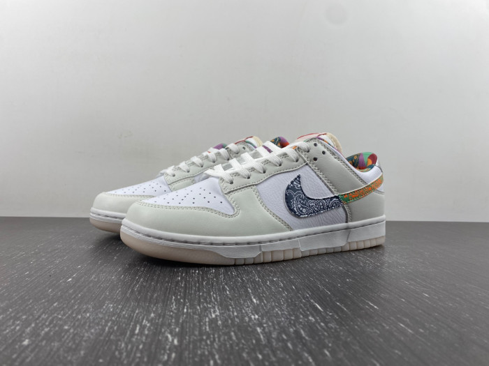 nike dunk low white multi-color paisley fn8913-141