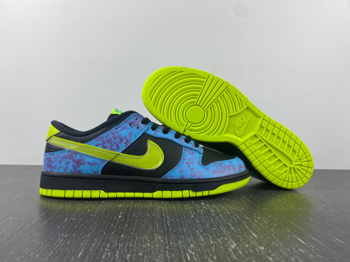 nike dunk low se acid wash baltic blue volt dv1694-900