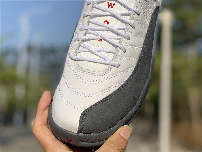 air jordan 12 gs white / dark grey 153265-160