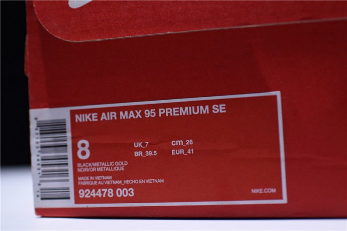 nike air max 95 premium se black/gold 924478-003