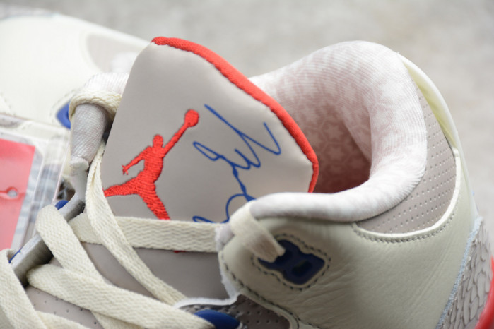 air jordan 3 retro "charity game" sail red mens 136064-140