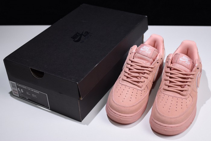 nike air force 1 07 suede women lifestyle shoe pink aa1117-601