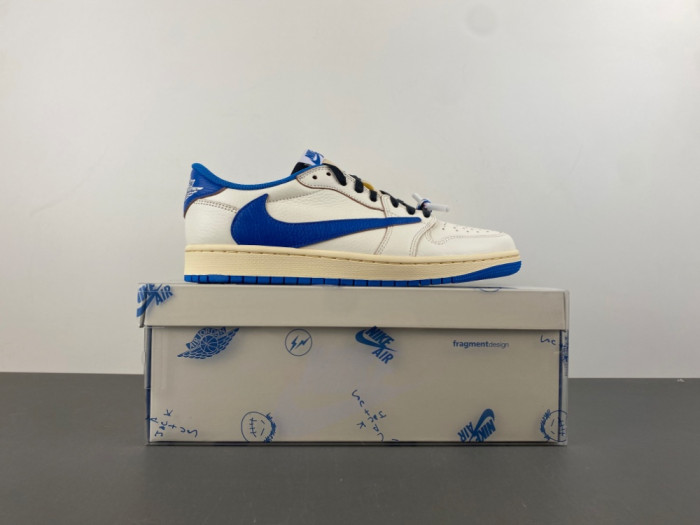 Air Jordan 1 Retro Low Fragment x Travis Scott Sail Military Blue DM7866-104